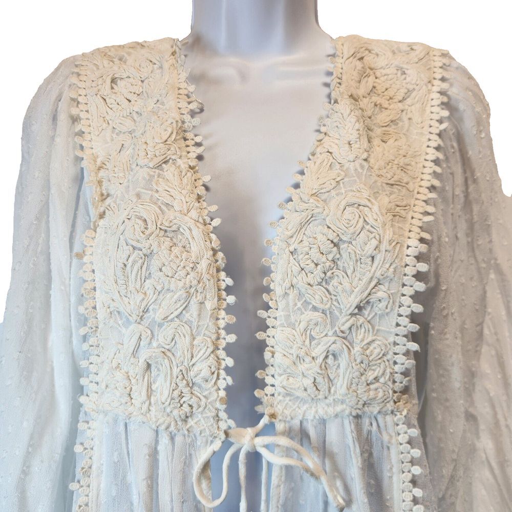 Free People Women Intimately Our Spring Fling Robe Size M Semi Sheer Dainty Sexy - Picture 4 of 11